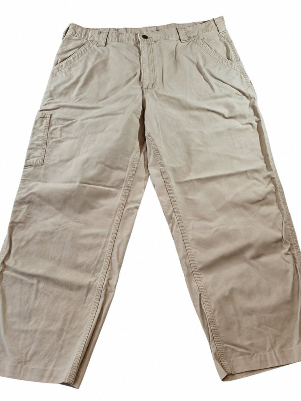 Carhartt Men's Tan Canvas Carpenter Work Pants Measured 42x26 Cotton